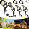 T-SUN Dusk to Dawn Outdoor Lighting Flag Spot Lights with Photocell Auto On/Off Waterproof 3000K Warm White LED Plug-in Landscape Spotlights for Garden Yard Tree Pathway Pole House