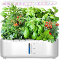 Hydroponics Growing System Kit - 12 Pods Indoor Herb Garden with LED Grow Light Auto Timer Adjustable Height up to 17 - Ideal for Home Birthday &amp Mother's Day Gifts for Women (White)