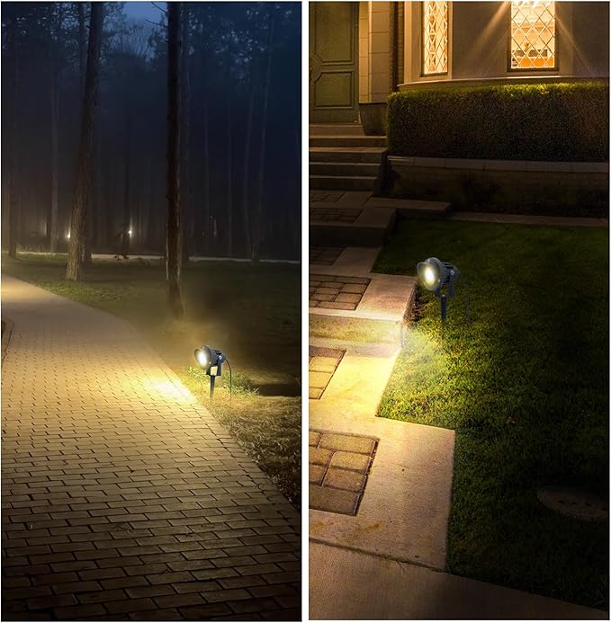 20W Dusk to Dawn Led Outdoor Light 120V 3000K 2000lm Warm White LED Spot Lights Outdoor Landscape Spotlights with Photocell Sensor IP65 Waterproof Spot Lights for Yard Flag Garden Tree 2 Pack