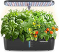 SUNCOZE Hydroponics Growing System Kit 12 Pods Indoor herb Garden with 20W LED Grow Light Visible Water Tank with Pump 2.2-12.4 Adjustable Height Indoor Gardening System Gardening Gifts Black