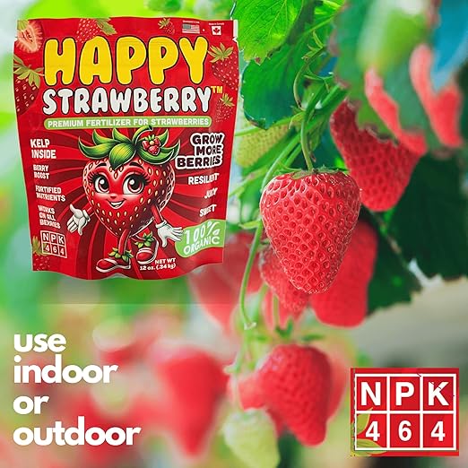 Happy Strawberry Fertilizer by Happy Nutrients Organic Premium Fertilizer for Strawberries &amp All Berries 12 oz (0.34 kg)