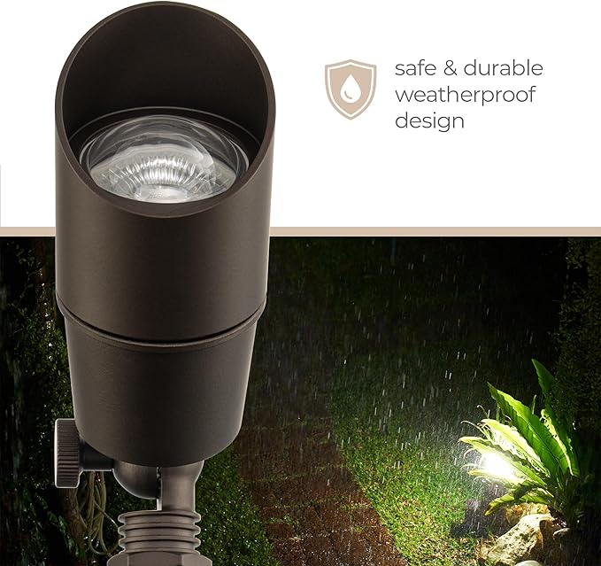 Amped Landscape Lighting 12V Accent Spot Light with MR16 Socket in Bronze Powder Coated Aluminum