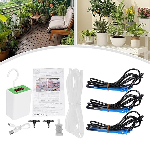 Automatic Drip Irrigation Kit Automatic Watering Device for 12 Potted Plants Self Watering Device Programmable Water Timer
