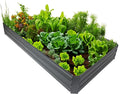 Sunnydaze Galvanized Steel Rectangular Raised Garden Bed - for Flowers Plants and Vegetables - Gray - 4 x 8 ft