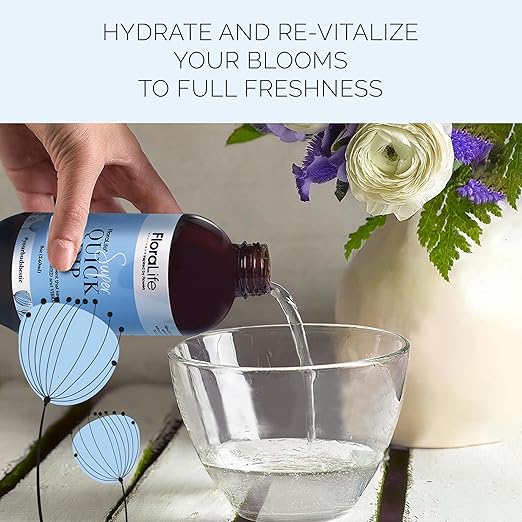 FloraLife Fresh-Cut Flowers Care Kit - Nutrition Hydration &amp Cleaning Solution with Cutting Shears