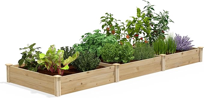 Greenes Fence Premium Cedar Raised Garden Bed 4' x 12' x 10.5 (3/4 Thick) - Made in USA with North American Cedar