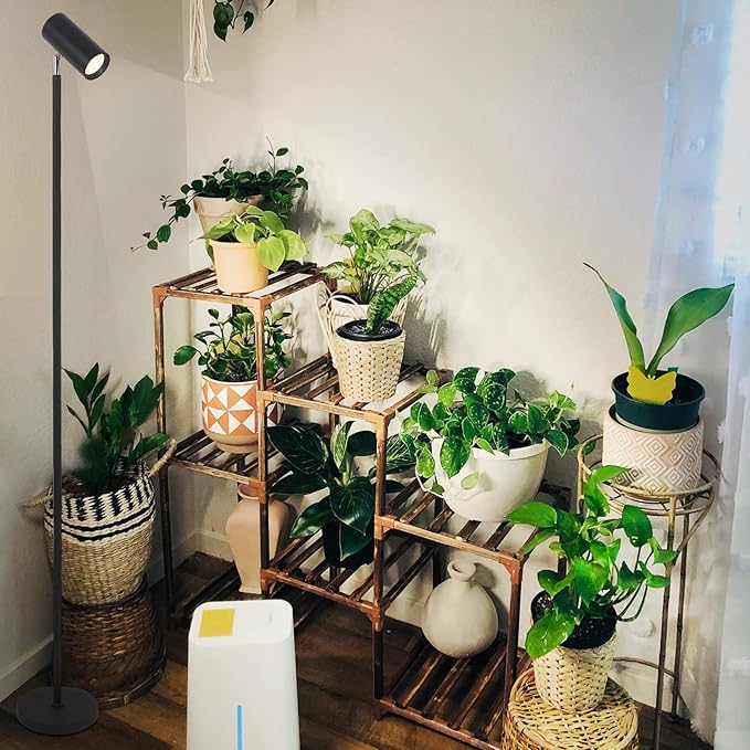HMVPL Grow Lights Stand for Indoor Plants Full Spectrum Tall Plant Light for Indoor Growing with 20W COB Plant Light Bulb4/8/12H Timer Led Growth Floor Lamp for Large Plant Seedling(6 Level Height)