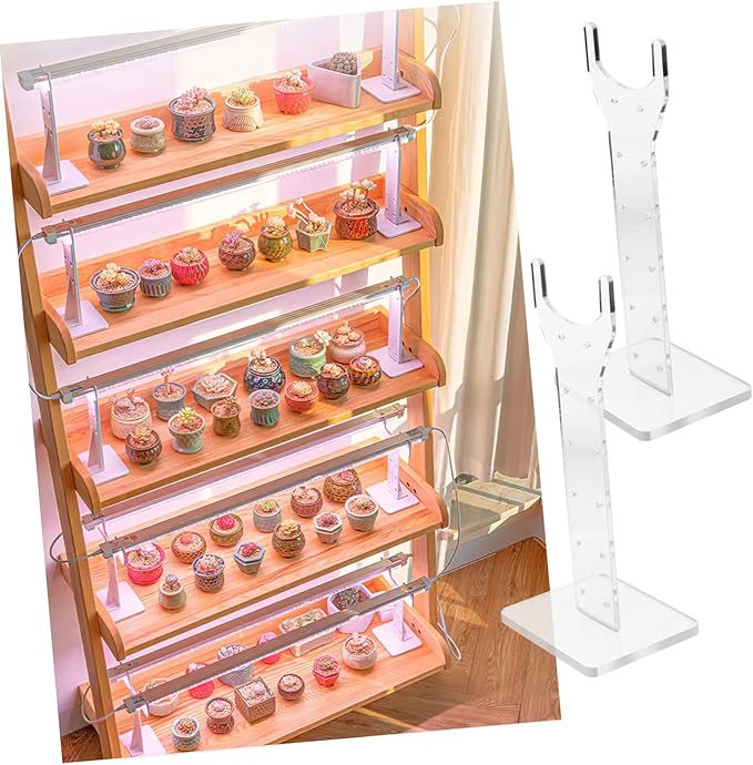 Vertical Stand for Grow Lights Adjustable Indoor Plant Light Rack Detachable Base Acrylic Support for Succulents and Greenhouse Use