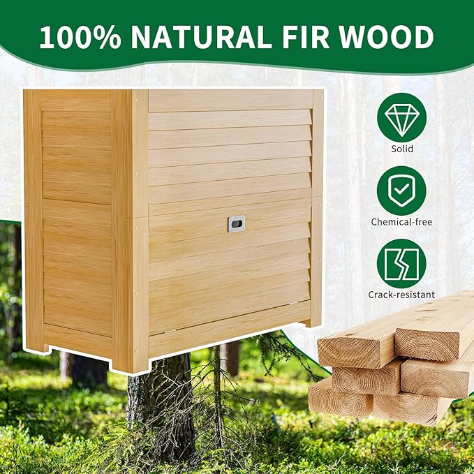 Raised Garden Bed with Extra Storage Compartments Outdoor 34 x 18 x 30 Wood Elevated Garden Box Wooden Planter Box for Herbs Vegetables Flowers Backyard Patio Balcony