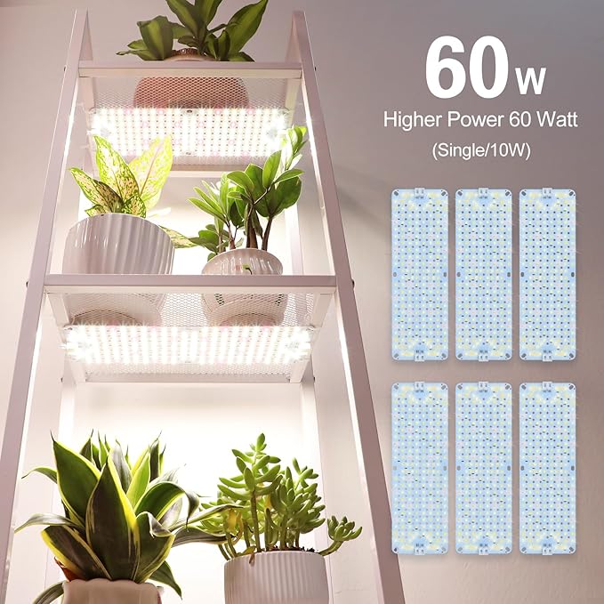 6Pack 2026 Ultra-Thin Panel Grow Lights for Seed Starting Vegetables Greenhouse &amp Under Cabinet &amp Shelf Plants with Timer 4/8/12/16/20H Free Connect Full Spectrum Indoor LED Plant Growing L