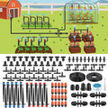 Pawfly Drip Irrigation System for Garden 240FT Drip Irrigation Kit with 1/2 &amp 1/4 Tubing Adjustable Emitters Fittings and Accessories Garden Watering System for Garden Greenhouse Lawn Yard