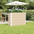 Outdoor Metal Raised Garden Bed Steel Planter Box for Gardening Vegetables Fruits Flowers Easy Assembly 39.37 x 15.75 x 29.53 in Ivory -591