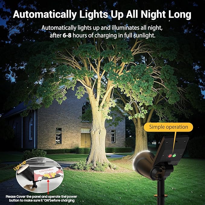 Solar Spot Lights Outdoor 1000LM Big Adjustable Solar Lights Outdoor Waterproof 2-in-1 Solar Powered Spotlights Landscape Lighting for Garden Yard Pathway Tree Flag (4P Cool White)