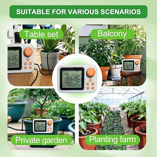 （2 Sets） Indoor Plant Automatic drip Irrigation kit Suitable for Automatic Watering System of 15 Potted Plants programmable Water Timer Intelligent Humidity Detection (2 Sets)