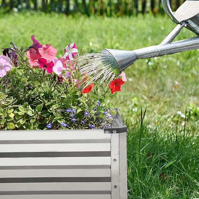 Galvanized Raised Garden Bed 2pcs Pack - Metal Raised Bed Garden Kit 4'x8'x1' for Flower Planters Vegetables Herb