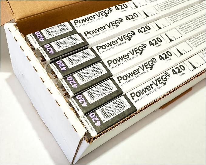 Eye Lighting International PowerVEG 420 2 ft 24W HO T5 Fluorescent Grow Lights - Blue Spectrum for Vegetative Growth and Chlorophyll Enhancement F24T5/HO nm/PV/HTL (Pack of 24)