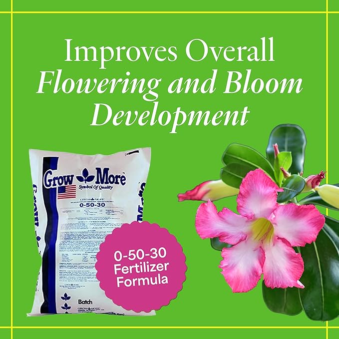 Grow More Grow Bloom (0-50-30) - 25lbs of High Potassium &amp High Phosphorus Fertilizer for Flowering Plants - Water Soluble Fertilizer for Outdoor &amp Indoor Use - Bloom Plant Food