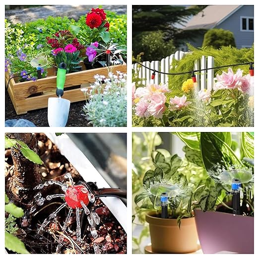 240FT Drip Irrigation System Kit Drip Irrigation System for Garden with 1/4 Irrigation Tubing DIY Saving Water Automatic Watering System for Greenhouse Yard Lawn Plant