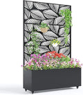 Garvee Metal Raised Garden Bed with Trellis and Wheels 71x47x16 Metal Planter Box with Trellis Privacy Screen for Climbing Plants Vegetable Vines Drainage Holes 15.8 Deep Planting BedBlack
