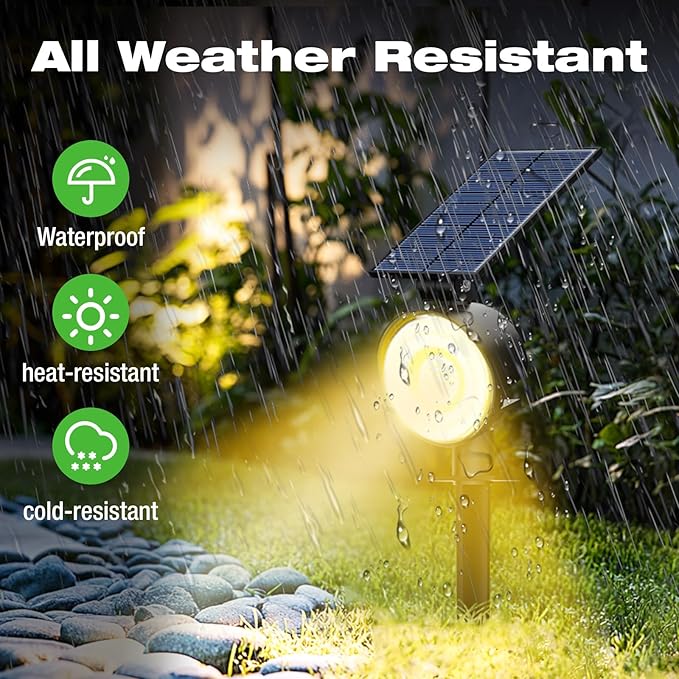 nipify 4 Pack Solar Spot Lights+ 4 Pack 3CCT Solar Spot Lights