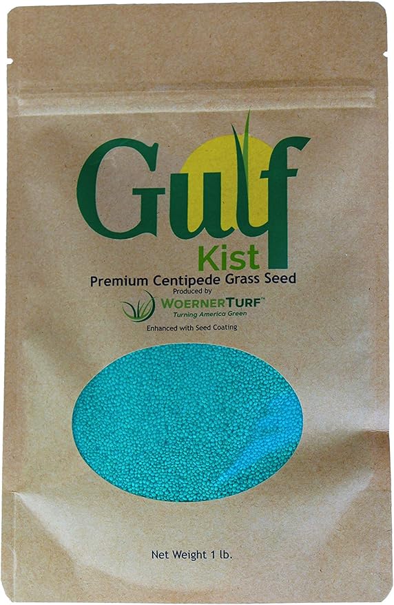 Centipede Grass Seed for a Dense Green Lawn NO Mulch 1 lb Coated Seeds Sun and Moderate Shade Tolerant Lawn Seeding and Turf Patch Repair Southern Southeast US Low Fertilizer Low Maintenance