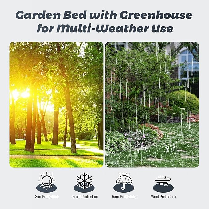 6x3x3 ft Galvanized Raised Garden Bed Plants Protection Tent Cage with Crop Cage Net Tent Kit and 2 Large Screen Windows Metal Bottomless Flower Bed for Planting Vegetables Outdoor