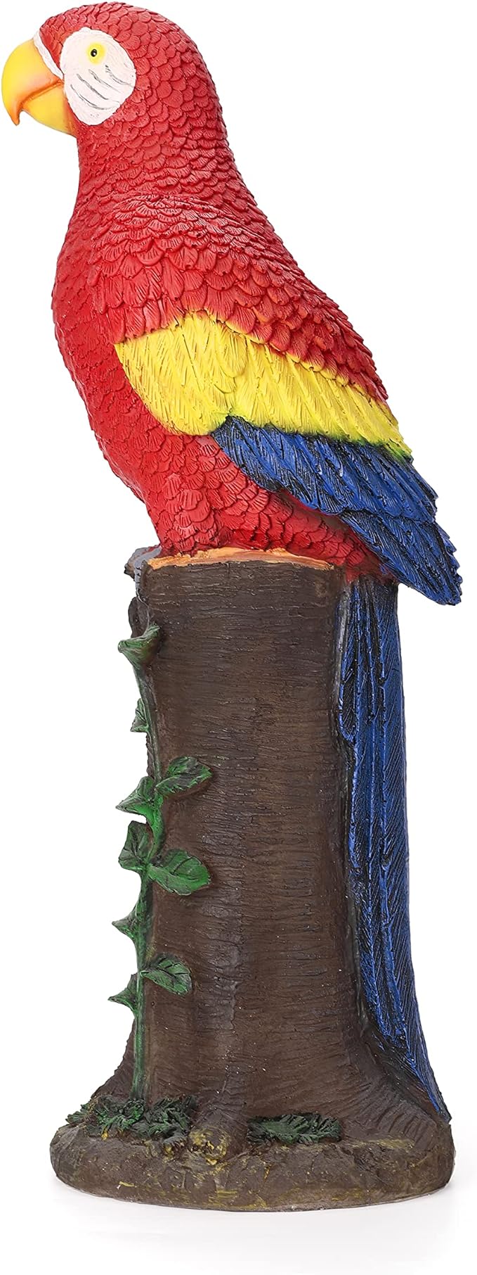 Techko Decorative Red Parrot Outdoor Garden Statue Waterproof Solar LED Spotlight Tropical Tiki Decor