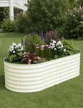 2Pcs 6x3x2ft Raised Garden BedGalvanized Raised Planter Boxes Outdoor with Easy Assembly Large Garden Bed for Vegetables Fruits FlowerRaised Garden BedBeige