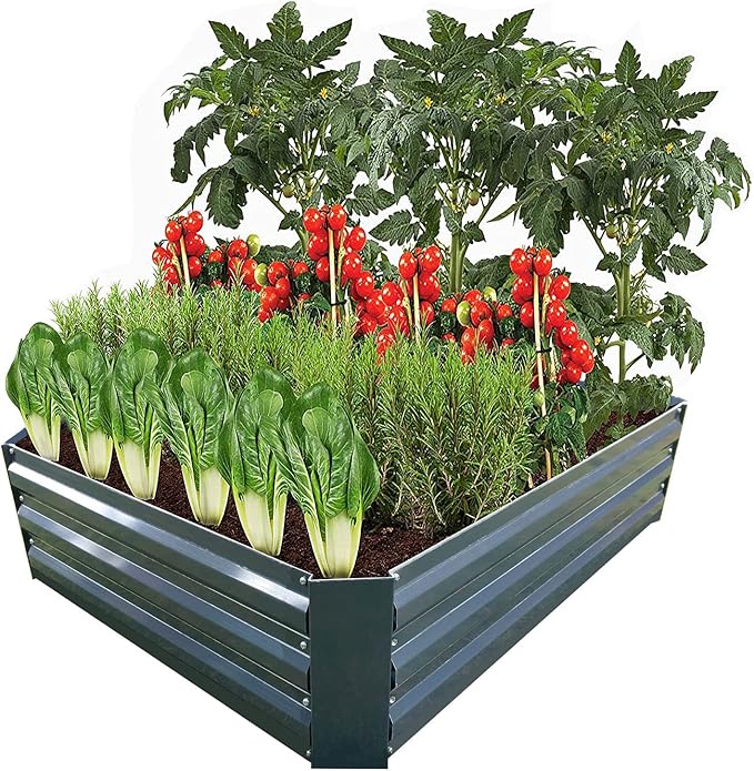 Zenport WS1203 Raised Garden Bed Kit Gray 47.3 X 35.4 X 11.8-Inches