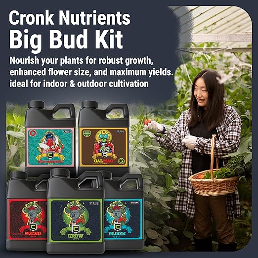 Cronk Nutrients Big Bud Kit: Complete Nutrient System – Micro Grow Bloom Bud Booster &amp CalMag – Best Indoor &amp Outdoor Plant Fertilizer – Easy to Use for Robust Growth &amp Enhanced Flower