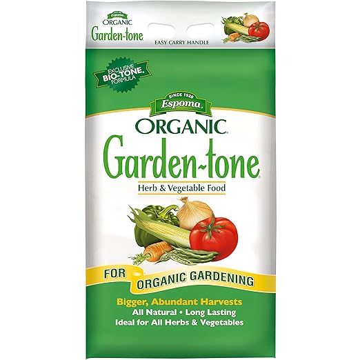 Espoma Organic Garden-Tone 3-4-4 Organic Fertilizer for Cool &amp Warm Season Vegetables and Herbs. Grow an Abundant Harvest of Nutritious and Flavorful Vegetables – 18 lb. Bag - 2 Pack