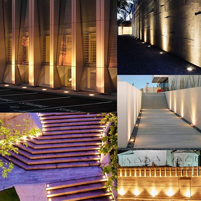 Wall Sconces Landscape Lights Led Well Lights Ground Lights Ip67 Waterproof Low Voltage Landscape Lighting Spotlight for Driveway Deck Step Garden Outdoor Light