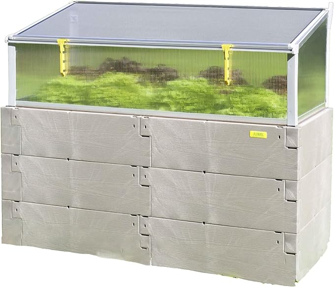 Exaco Juwel Kombi Dual Function Raised Bed &amp Cold Frame Gray Twin