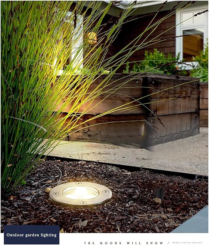 4 Pack LED Underground Landscape Lights IP66 Waterproof Garden Buried Spotlights AC85-265V for Outdoor Path Driveway Deck and Patio - Yellow (Yellow 1W)