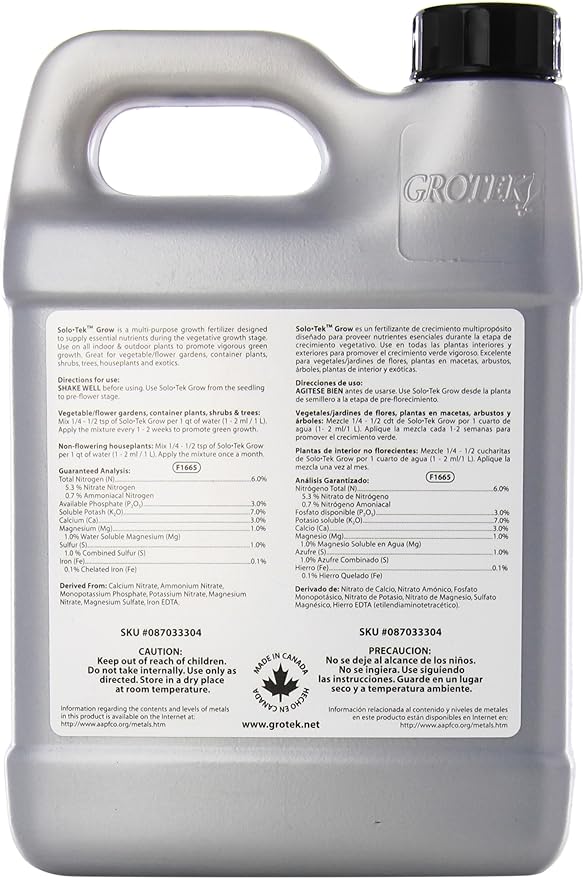 Grotek GT10104363 Solo Tek Grow Plant Nutrient 1L