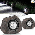 Solar Rock Lights Outdoor Garden Waterproof - Super Bright LED Solar Spotlights Solar Powered Landscape Path Decorative Garden Stone Lights for Pathway Walkway Yard Patio (2 Pack)