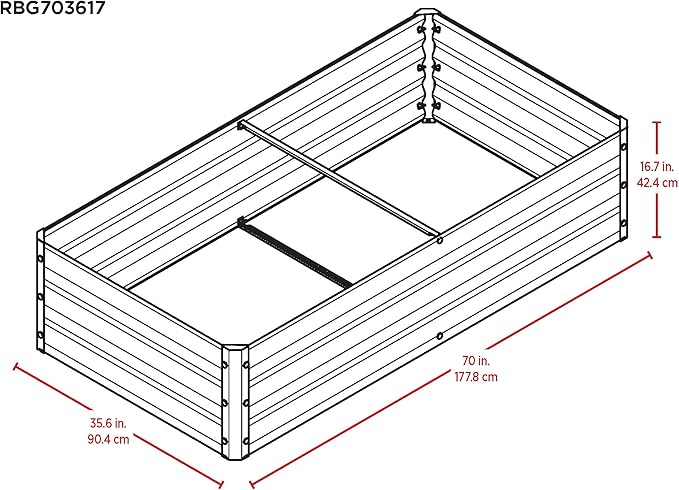 Arrow Sheds GrowIT Galvanized Steel Raised Flower and Plant Bed for The Garden or Greenhouse 72 x 36 x 17