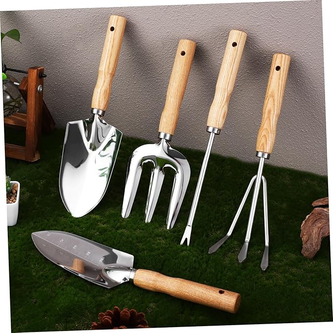 Stainless Steel Garden Tool Set Trowel Hand Tools Push Pull Hoe for Gardening Gifts