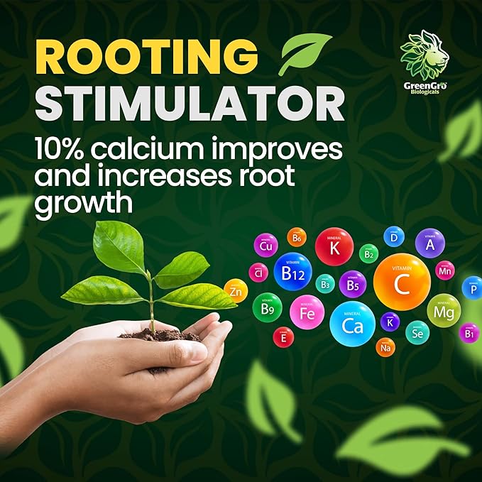 GreenGro Green Aminos Rooting Stimulator Blend with Amino Acids and Nutrients for Potting Mix Soils Cuttings and Hydroponic Gardens Organic Plant Food for Indoor and Outdoor Plants