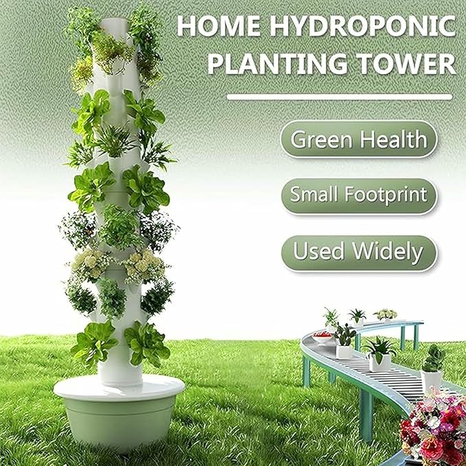 Hydroponic Tower Vertical Planter Growing System Kit Outdoor hydroponic System Tower Farm hydroponic Vegetable Tower Lettuce Growing Garden-