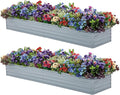2 Pack 8x2x1FT Galvanized Raised Garden Beds Kit Outdoor Metal Gardening Planter Box for Vegetable Elevated Flower HerbsGray