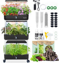 66-Pod Indoor Hydroponic Growing System + 3 Free Seeds Starter Kit (Lettuce Salad Mixed Basil Seeds) – Dual 53W Full-Spectrum LED 10-L Water Tank 3-Tier Grow Pods (66 Pods)