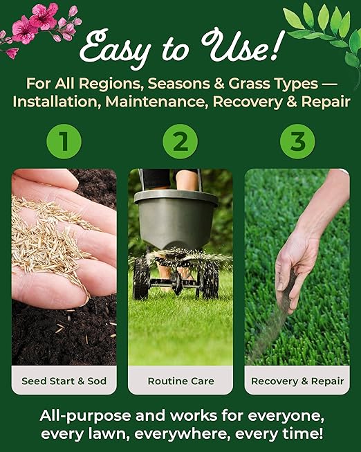 Organic Plant Magic - Truly Organic™ Slow Release Granular Lawn Fertilizer: Best Fertilizer for Grass Bermuda St. Augustine &amp Yard Care - Granules (20 Lb)