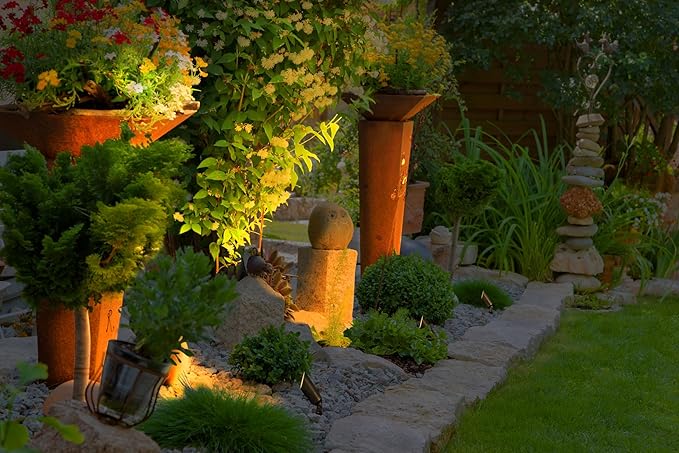 GKOLED 12V Brass Landscape Spotlight LED Low Voltage Landscape Lighting Outdoor Adjustable Lights for Yard Wall Lawn Tree Patio Garden Waterproof Directional Up Light No MR16 Bulb 12 Pack