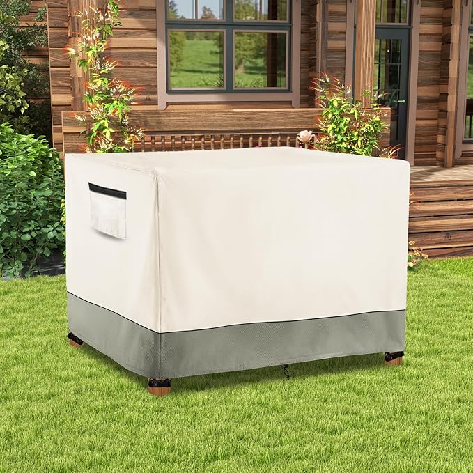 Outdoor Raised Garden Bed CoverHeavy Duty 600D Waterproof Elevated Wood Planter Box Stand Cover for Winter48L x 24Wx 30H Inch(Beige &amp GreenCovers Only)