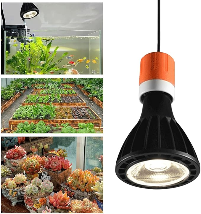 Plant Light Bulb - Grow Lamp LED Portable Full Spectrum | Energy Saving Indoor Lighting for Greenhouse Terrarium Vegetables Care Aquarium Garden Seedling Setup Flowering Growth Support