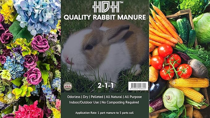HDH Quality Rabbit Manure 2-1-1 10 lb Bag of Dry Pellets