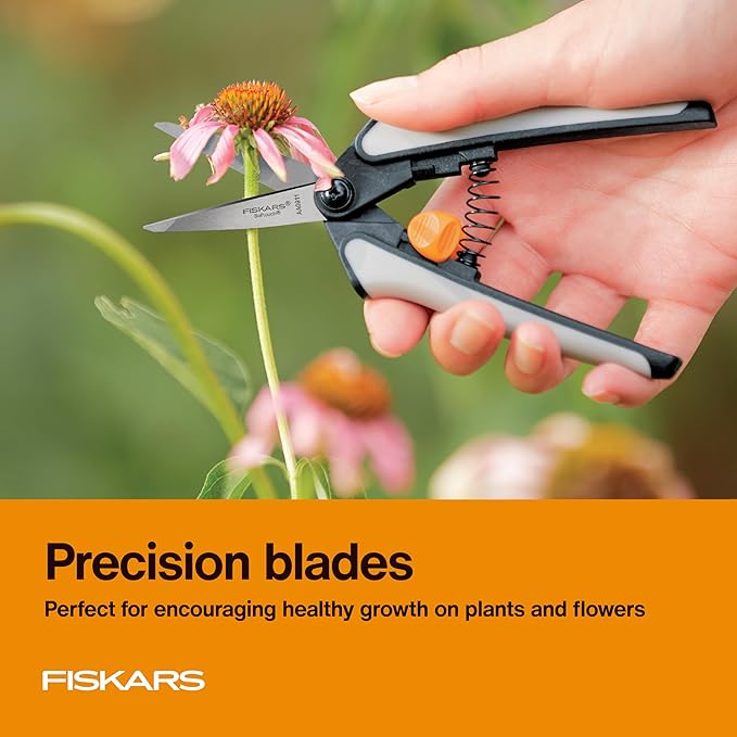 Fiskars 15pc Micro-Tip Pruning Snip Set Precision Stainless Steel Blades Softgrip Handles for Deadheading Trimming &amp Shaping Small Plants