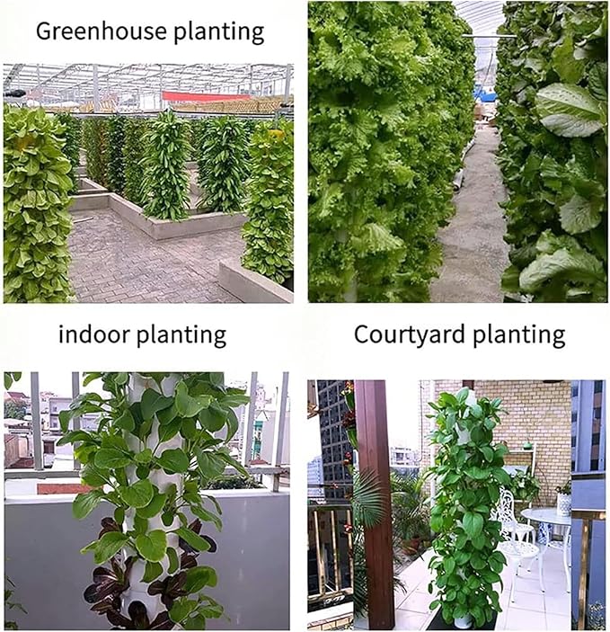 AMNOOL Hydroponics Tower Hydroponics Growing System for Indoor Herbs Fruits and Vegetables - Aeroponic Tower with Hydrating Pump Timer Adapter for Herbs Fruits and Vegetables