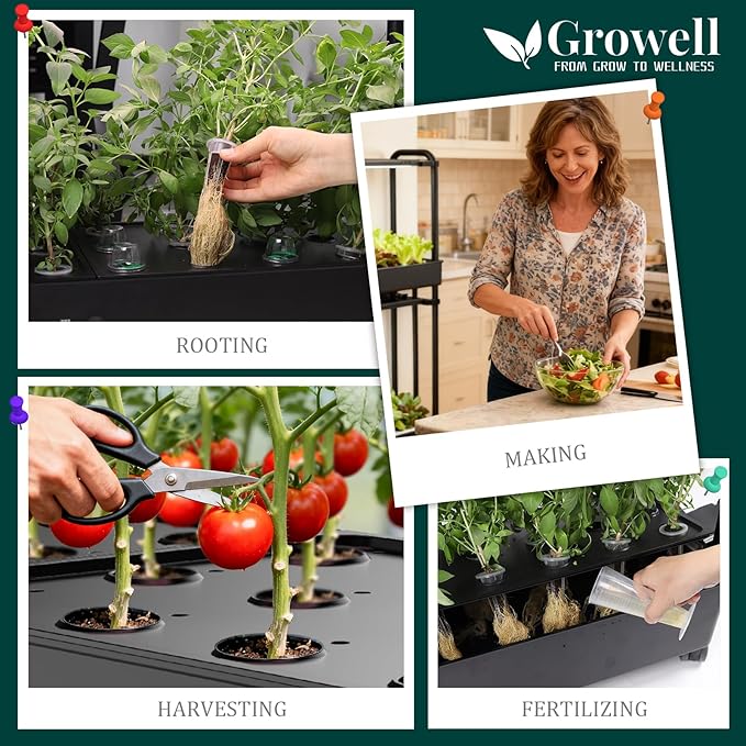 90-Pod Hydroponics Growing System Large Vertical Hydroponic Garden with Smart Full-Spectrum Grow Lights Auto Circulating Water Mobile Indoor Gardening System for Herbs Vegetables &amp Fruits